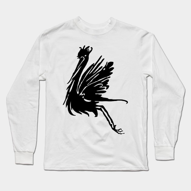 Ink Blot Pelican Long Sleeve T-Shirt by imphavok